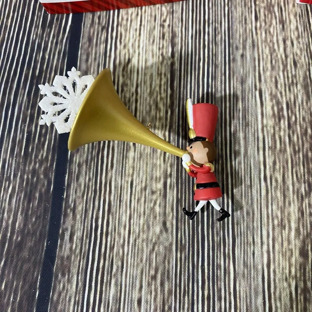 Lot of 2 Hallmark Sound the Trumpet! & Tippity-Tap Toy Soldier Holiday Ornaments